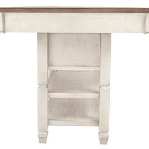 Signature Design by Ashley Bolanburg Farmhouse Counter Height Dining Room Table, White & Brown