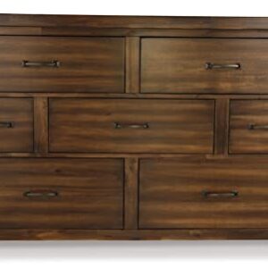 Signature Design by Ashley Lakeleigh Rustic Industrial 7 Drawer Dresser, Dark Brown