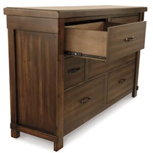 Signature Design by Ashley Lakeleigh Rustic Industrial 7 Drawer Dresser, Dark Brown