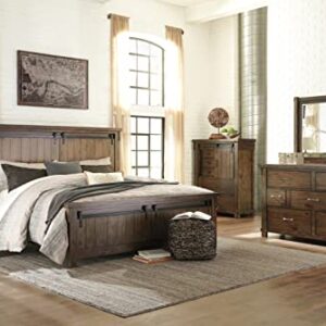 Signature Design by Ashley Lakeleigh Rustic Industrial 7 Drawer Dresser, Dark Brown