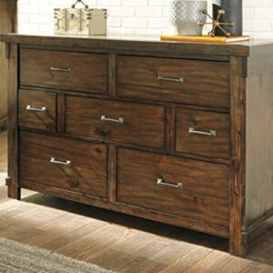 Signature Design by Ashley Lakeleigh Rustic Industrial 7 Drawer Dresser, Dark Brown