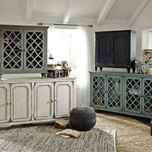 Signature Design by Ashley Mirimyn Distressed 4-Door Accent Cabinet or TV Stand, Antique White
