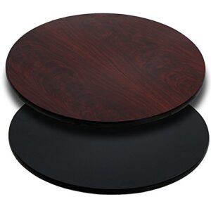 42'' round restaurant table top black or mahogany reversible laminate top