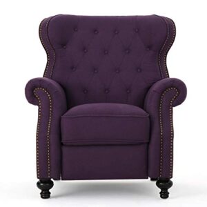 gdfstudio waldo tufted wingback recliner chair(plum)