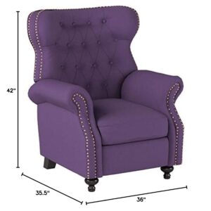 GDFStudio Waldo Tufted Wingback Recliner Chair(Plum)
