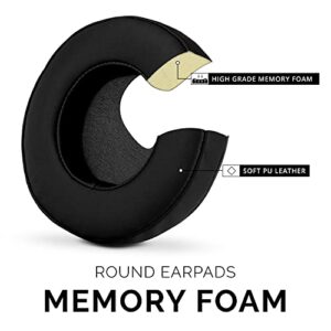 BRAINWAVZ Round Replacement Memory Foam Earpads - Suitable for Many Other Large Over The Ear Headphones - Sennheiser, AKG, HifiMan, ATH, Philips, Fostex, Sony (Black)