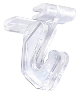 glossyend pack of 100 - crystal clear hinged polycarbonate ceiling hooks for drop-ceiling t-bars, holds up to 15 lbs. 1" w x 1 ½"h