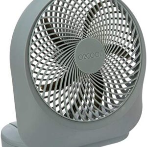 O2 Cool Fan 8 inch Battery or Electric Operated Indoor/Outdoor Portable Fan with AC Adapter, Tilts 90 Degrees