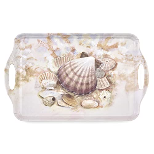 Pimpernel Beach Prize Collection Large Handled Tray | Serving Tray for Lunch, Coffee, or Breakfast | Made of Melamine | Measures 19.25" x 11.5" | Dishwasher Safe