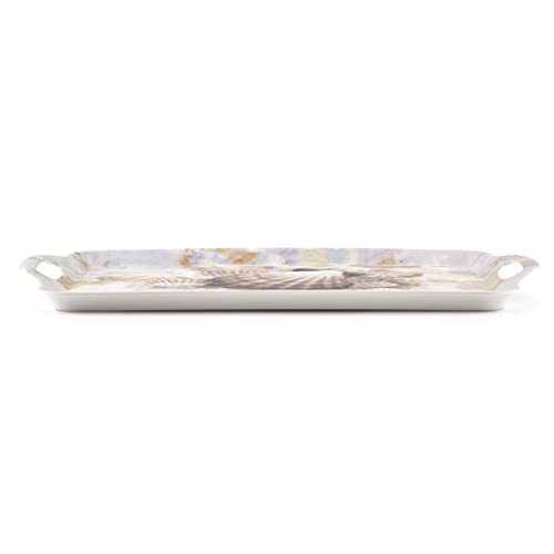 Pimpernel Beach Prize Collection Large Handled Tray | Serving Tray for Lunch, Coffee, or Breakfast | Made of Melamine | Measures 19.25" x 11.5" | Dishwasher Safe