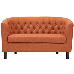 Modway Prospect Upholstered Contemporary Modern Loveseat In Orange