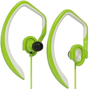 artix sport workout earbuds headphones xjr, built-in microphone in-ear stereo lightweight wired sweat-proof earphones, for work, travel, running, exercise, works w/smartphones, iphone android (green)