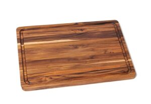 lipper international teak wood edge grain kitchen cutting and serving board, large, 16" x 12" x 3/4"