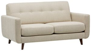amazon brand – rivet sloane mid-century modern loveseat sofa, 64.2"w, shell