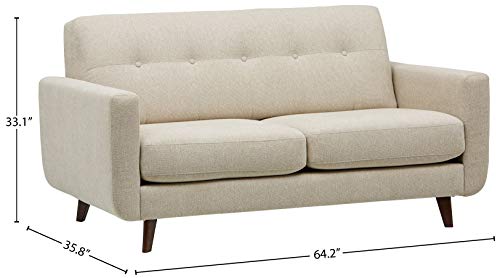 Amazon Brand – Rivet Sloane Mid-Century Modern Loveseat Sofa, 64.2"W, Shell