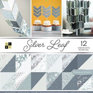 Die Cuts With a View Cardstock,12x12 Premium Printed (Silver Leaf)