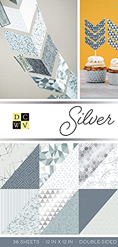 Die Cuts With a View Cardstock,12x12 Premium Printed (Silver Leaf)