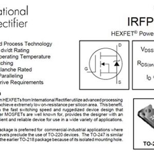 2pcs IRFP260 IRFP260N TO-247 200V 50A N Channel Power MOSFET Fast Switching