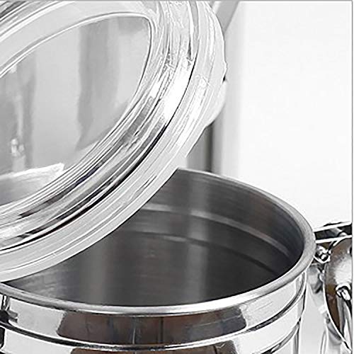 SILVERONYX Stainless Steel Canisters for the Kitchen - Beautiful Airtight for Kitchen Counter, Medium 64 fl oz, Food Storage Container, Tea Coffee Sugar Flour Canisters Medium 64oz - 4 Piece