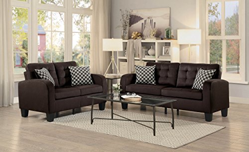 Homelegance Sinclair 72" Fabric Sofa, Chocolate