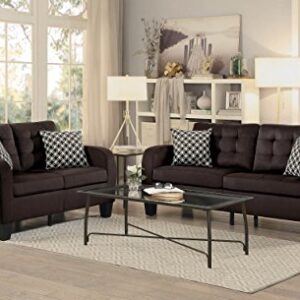 Homelegance Sinclair 72" Fabric Sofa, Chocolate