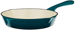 crock pot artisan 8 inch enameled cast iron round skillet, teal ombre