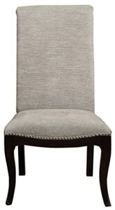 homelegance savion contemporary side chair with rolled back and nailheads, espresso