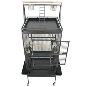 Nova Microdermabrasion 68-Inch Height Wrought Iron Standing Large Play Top Bird Cage for African Grey Small Quaker Parrot Cockatiel Sun Parakeet Green Cheek Conure Dove Budgie Lovebird