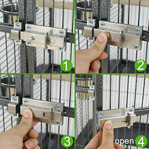 Nova Microdermabrasion 68-Inch Height Wrought Iron Standing Large Play Top Bird Cage for African Grey Small Quaker Parrot Cockatiel Sun Parakeet Green Cheek Conure Dove Budgie Lovebird