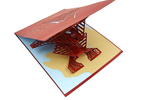 PopLife Golden Gate Bridge 3D Pop Up Greeting Card for All Occasions - Travellers, Architecture, History Lovers - Folds Flat for Mailing - Birthday, Graduation, Retirement, Anniversary, Thank You