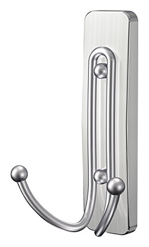 Command Large Double Bath Hook, Satin Nickel, 2-Hooks, 2-Large Water-Resistant Strips