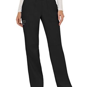 Pull-On Cargo Scrub Pants for Women Workwear Revolution, Soft Stretch WW110, M, Black