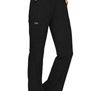 Pull-On Cargo Scrub Pants for Women Workwear Revolution, Soft Stretch WW110, M, Black