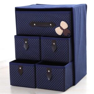 piler foldable storage box bra underwear closet organizer drawer divider kit set of 5 dark containers divider with drawers （blue）