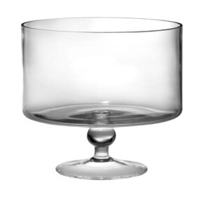 barski european beautiful hand made glass large trifle bowl, 9.5"d, 170 oz (over 5 quarts) clear