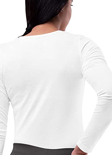 Sivvan Scrubs for Women - Long Sleeve Comfort Underscrub Tee 2-Pack - S85002 - White - M