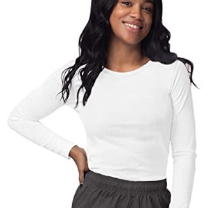 Sivvan Scrubs for Women - Long Sleeve Comfort Underscrub Tee 2-Pack - S85002 - White - M