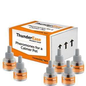 thunderease multicat calming pheromone diffuser refill | powered by feliway | reduce cat conflict, tension and fighting (180 day supply)