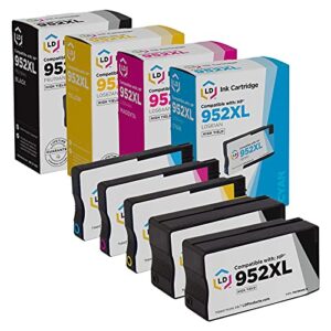 ld products compatible replacements for hp 952xl ink cartridges combo pack 952 xl high yield (2 black, 1 cyan, 1 magenta, 1 yellow, 5-pack) for officejet pro 7720 7740 8210 8710 8715 8720 8740 8747