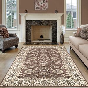 superior lille 8' x 10' area rug, contemporary living room & bedroom area rug, anti-static and water-repellent for residential or commercial use