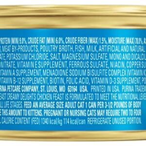 Purina Fancy Feast Creamy Delights Wet Cat Food, Chicken Feast with Real Milk, Easily Digestible Wet Cat Food for Adult Cats, 3-Ounce Cans (Pack of 12)