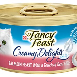 Fancy Feast Creamy Delights, Salmon Feast with a Touch of Real Milk, 3 OZ (Pack of 12)