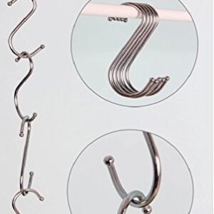 Lysas 20-Pack Round S Shaped Metal, Hooks Hangers for Kitchen, Bathroom, Bedroom and Office