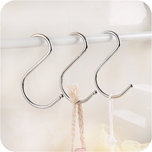 Lysas 20-Pack Round S Shaped Metal, Hooks Hangers for Kitchen, Bathroom, Bedroom and Office