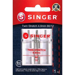 singer 04719 universal twin stretch sewing machine needle, 4.0mm