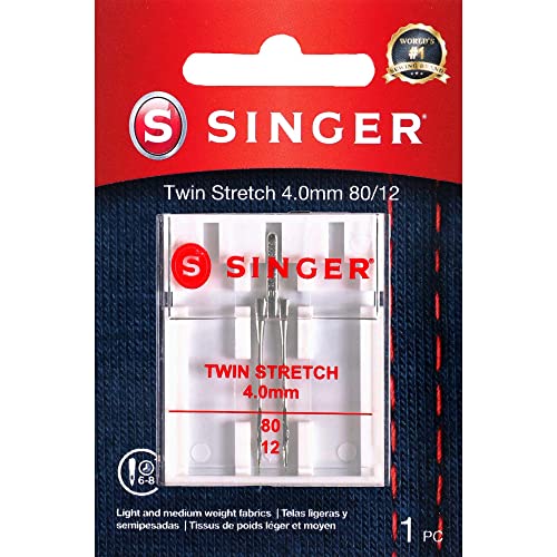 SINGER 04719 Universal Twin Stretch Sewing Machine Needle, 4.0mm