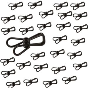 clothes pins,40pcs pvc-coated steel clip for laundry,kitchen food bag,chips bag, photos, paper, multi purpose utility clips (black)
