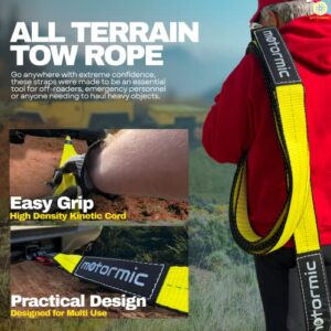 Motormic Recovery Tow Strap 3" x 30ft - Lab Tested 31,924 lb Break Strength - Triple Reinforced Loop Straps - Emergency Off Road Towing Rope