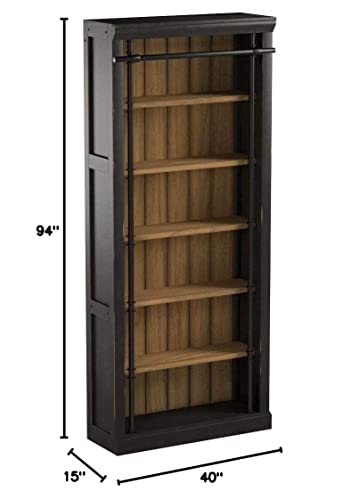 Martin Furniture Fully Assembled Aged Ebony Toulouse 6 Shelves Bookcase,