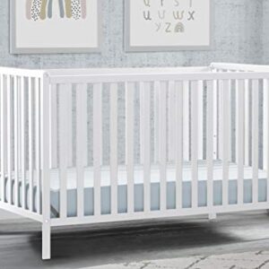 Delta Children Heartland 4-in-1 Convertible Crib - Greenguard Gold Certified, Bianca White